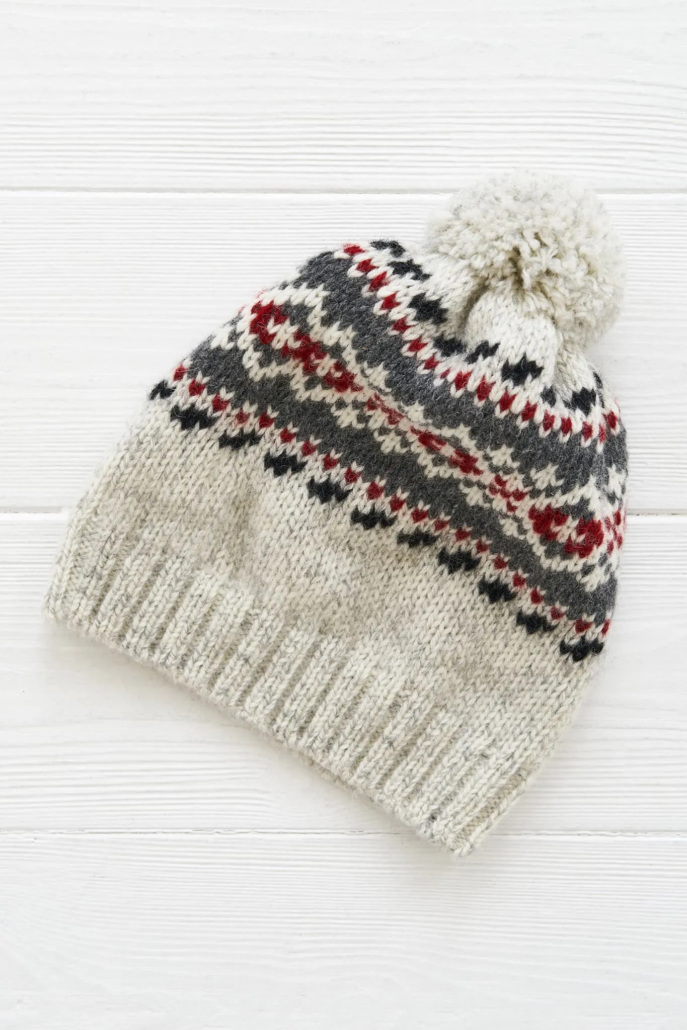 Pure wool bobble hat