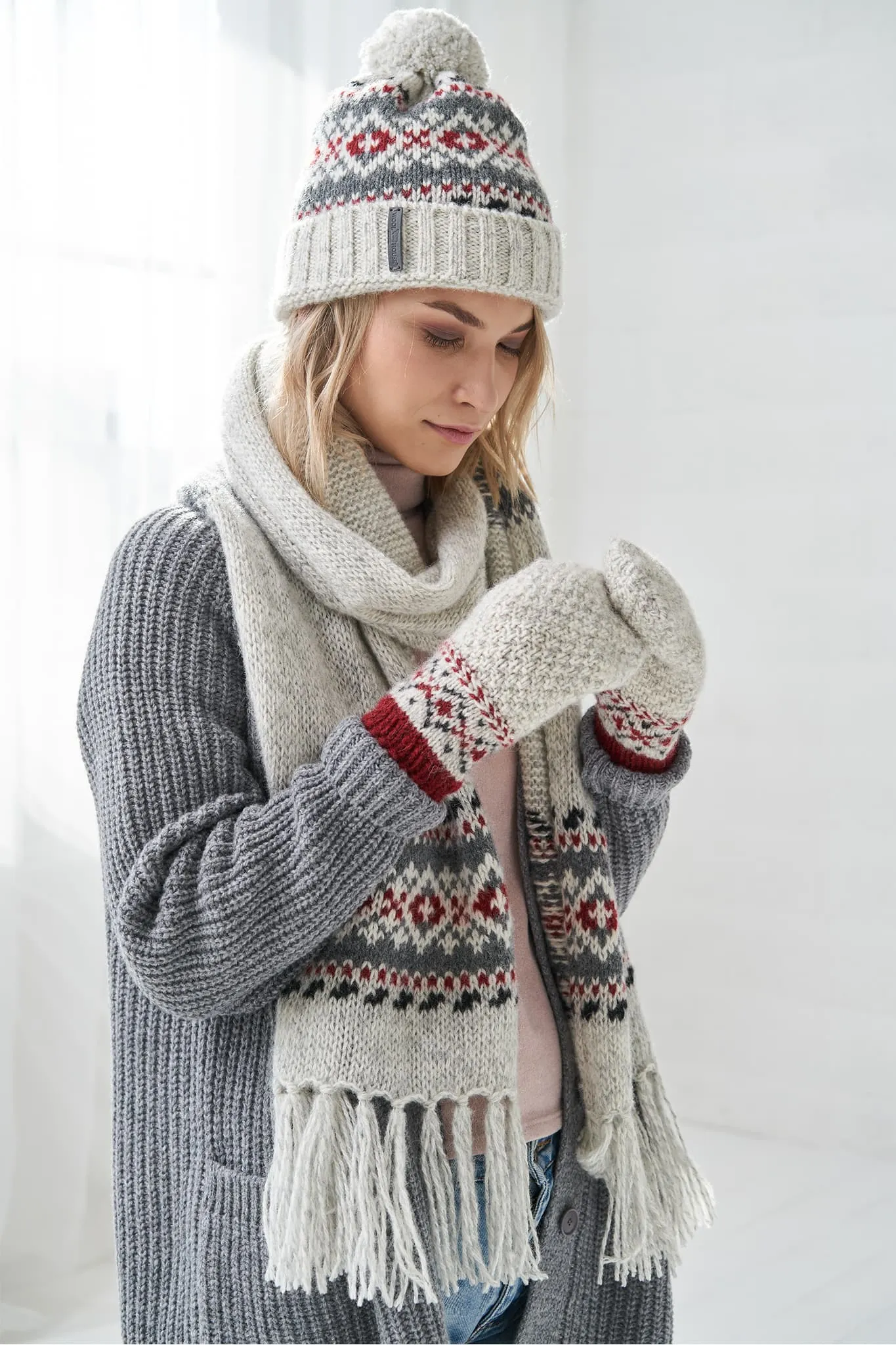 Pure wool bobble hat