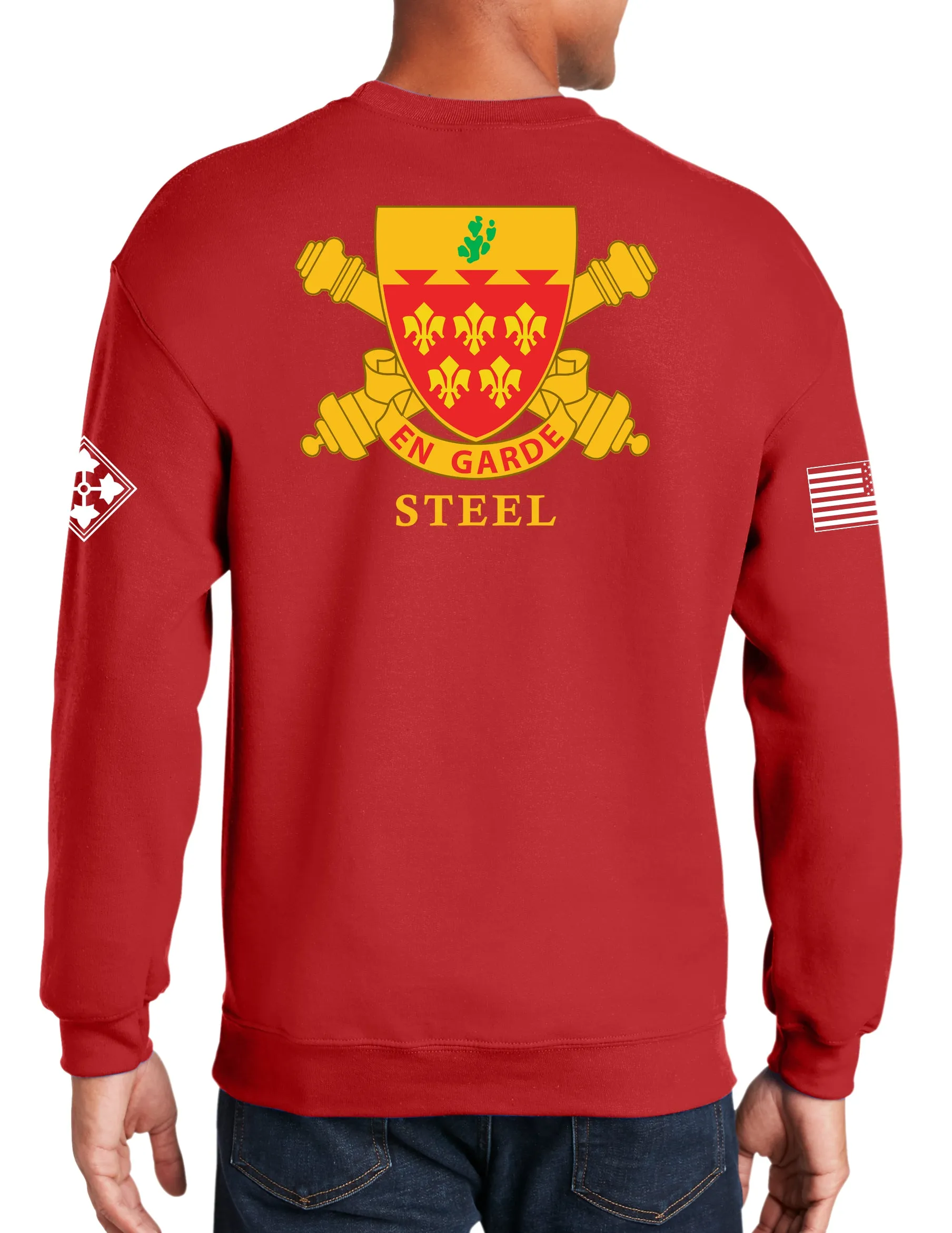 Red (All Backs) 50-50 Blend Crewneck Unisex Sweatshirt. This shirt IS approved for PT.
