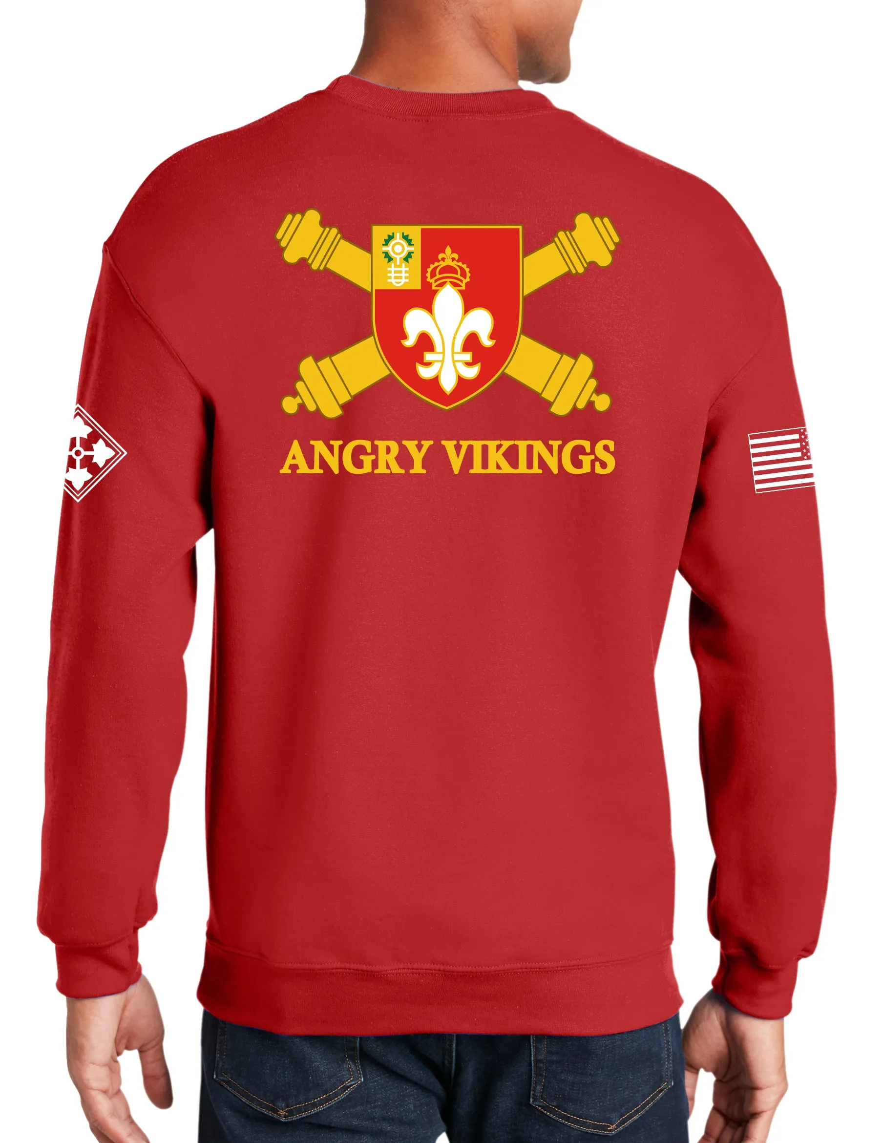 Red (All Backs) 50-50 Blend Crewneck Unisex Sweatshirt. This shirt IS approved for PT.