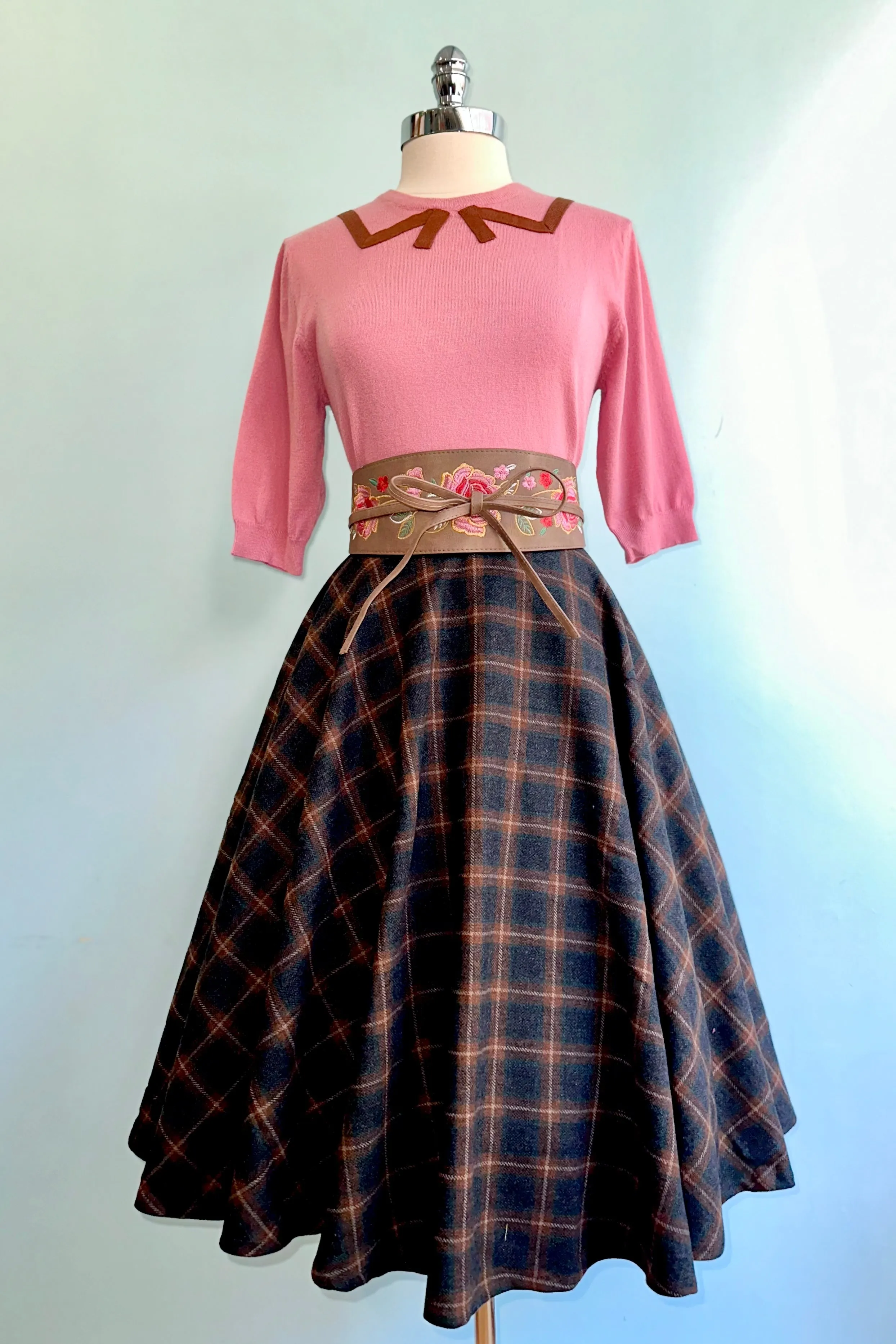 Rose Sweater with a Bow Collar Detail by Tulip B.