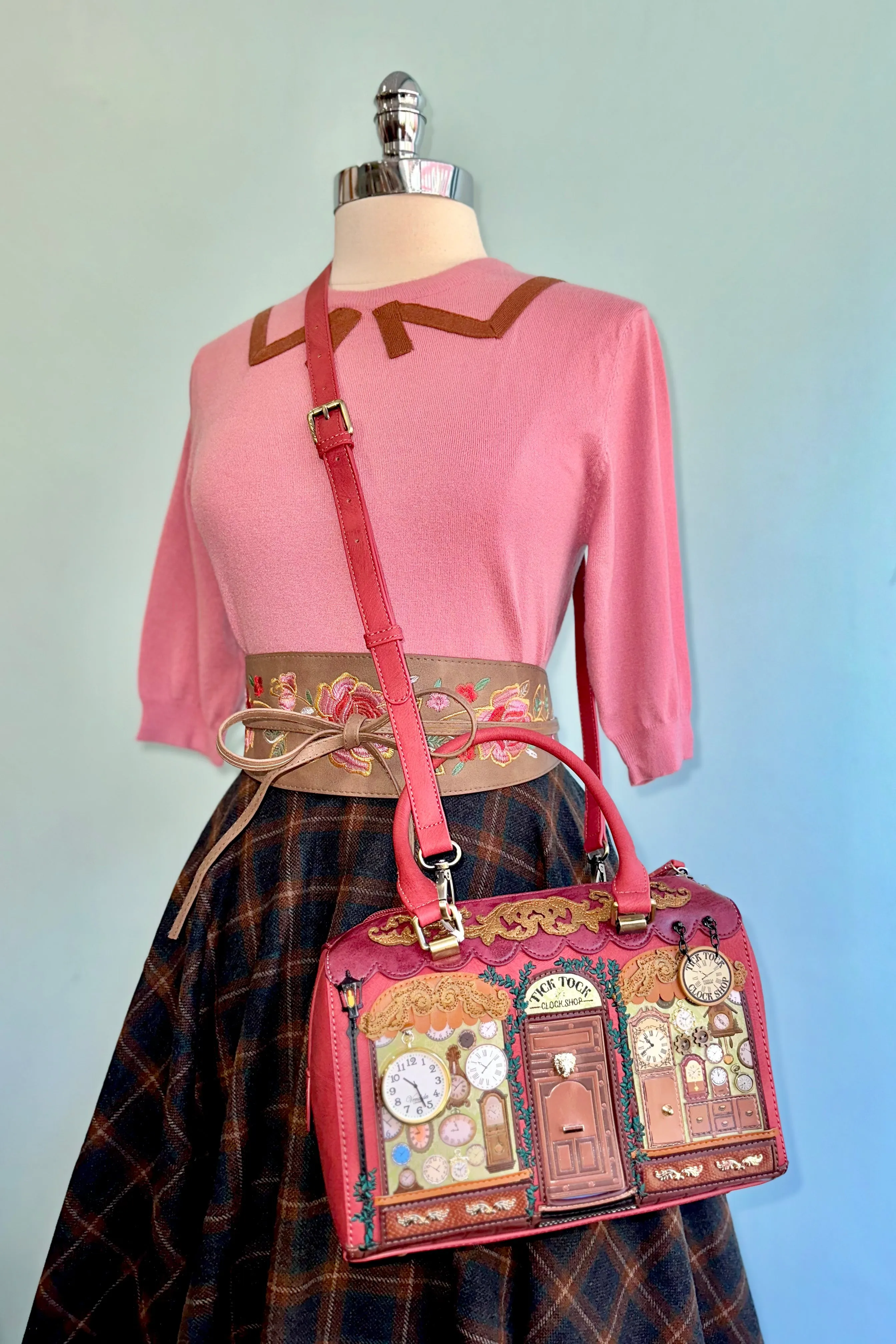 Rose Sweater with a Bow Collar Detail by Tulip B.