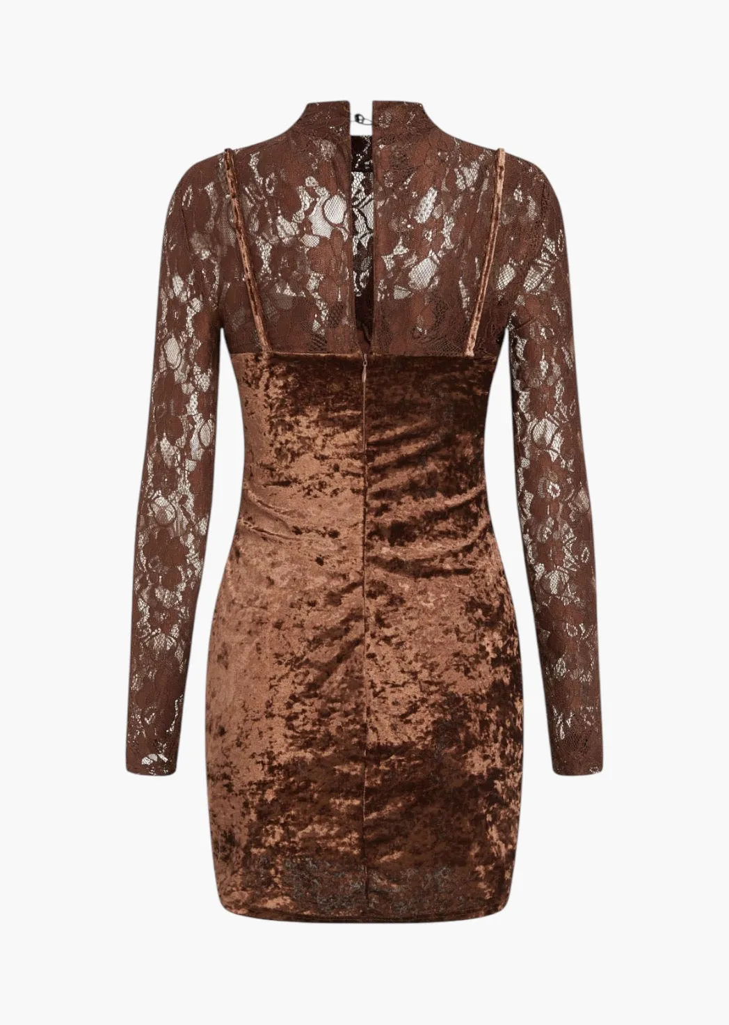 Shafira Floral Lace & Velvet Mini Dress