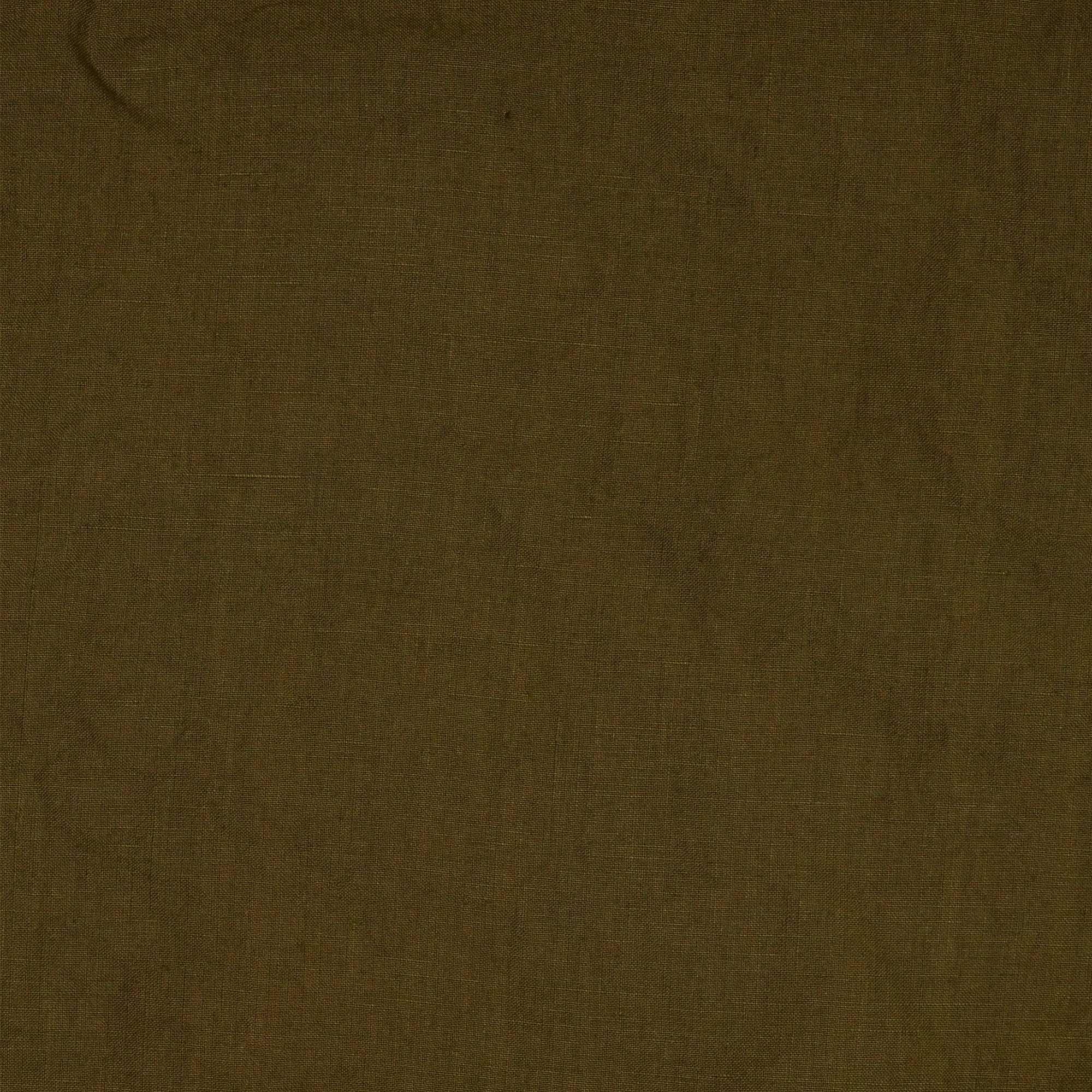 Short green olive linen nightie with straps - Mariane