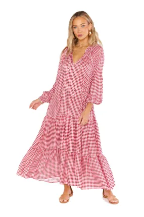 Show Me your Mumu Maxi Dress in Cherry Pie Gingham