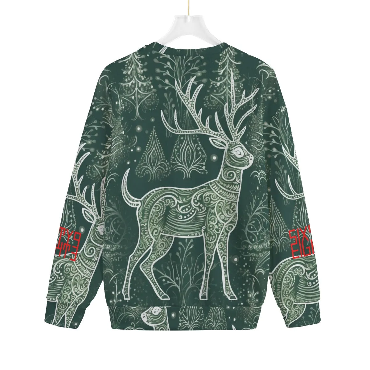 Sixty Eight 93 Logo Red Ugly Christmas Unisex Drop-Shoulder Knitted Fleece Sweater #5