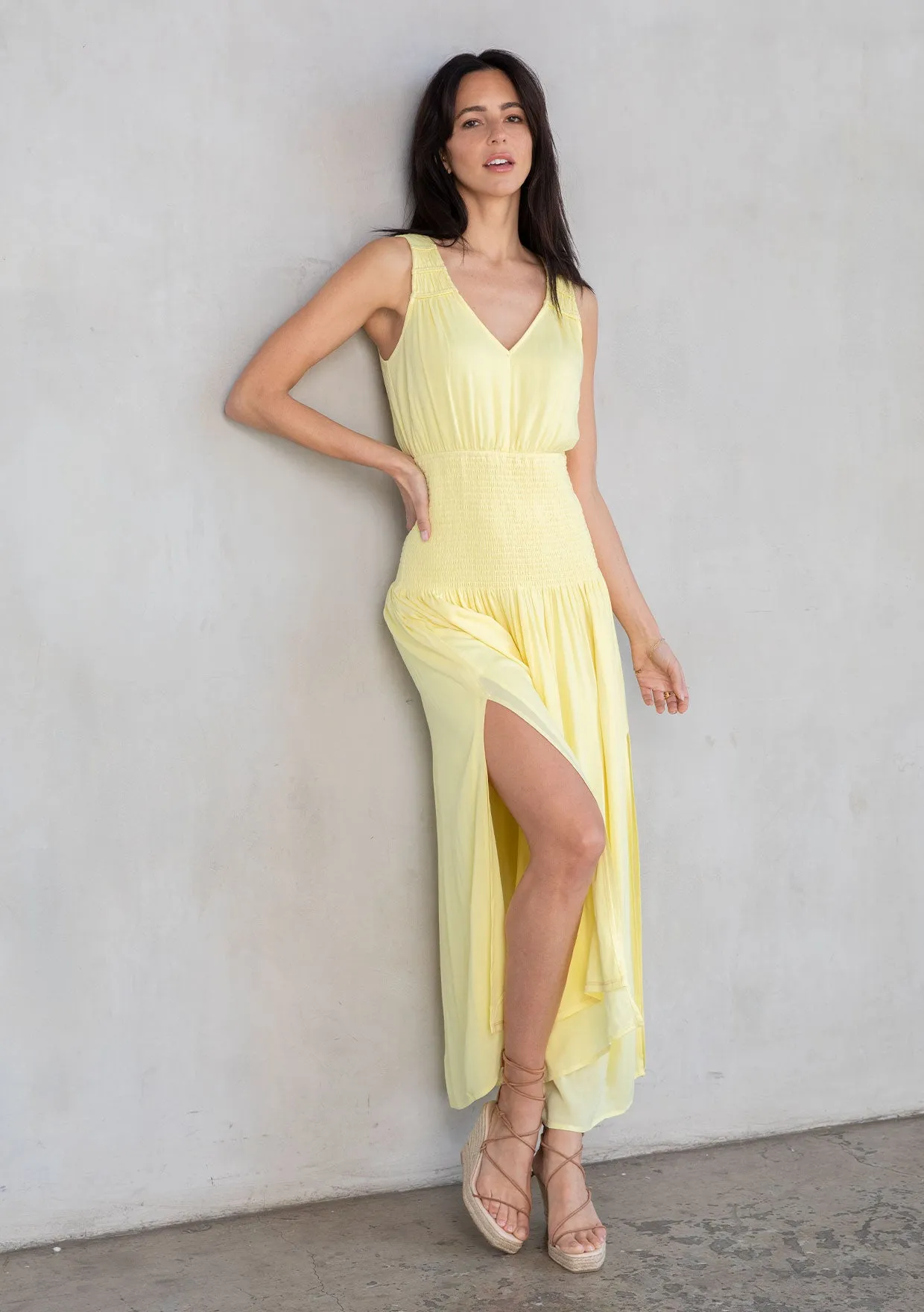 Sleeveless Smocked Maxi Dress