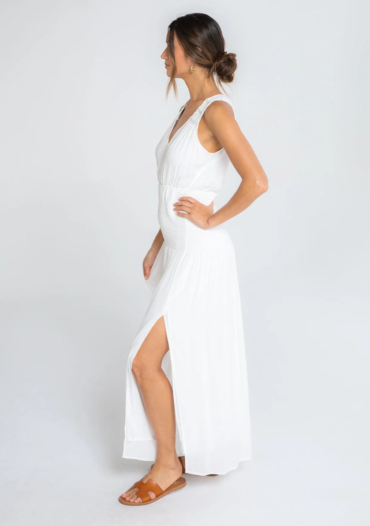 Sleeveless Smocked Maxi Dress