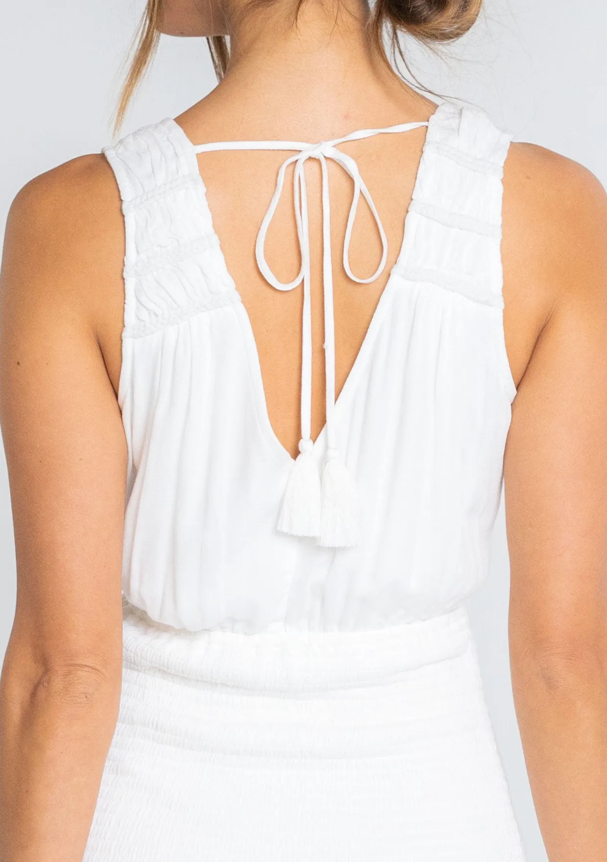 Sleeveless Smocked Maxi Dress