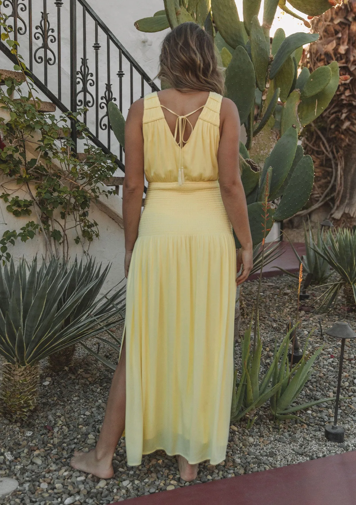 Sleeveless Smocked Maxi Dress