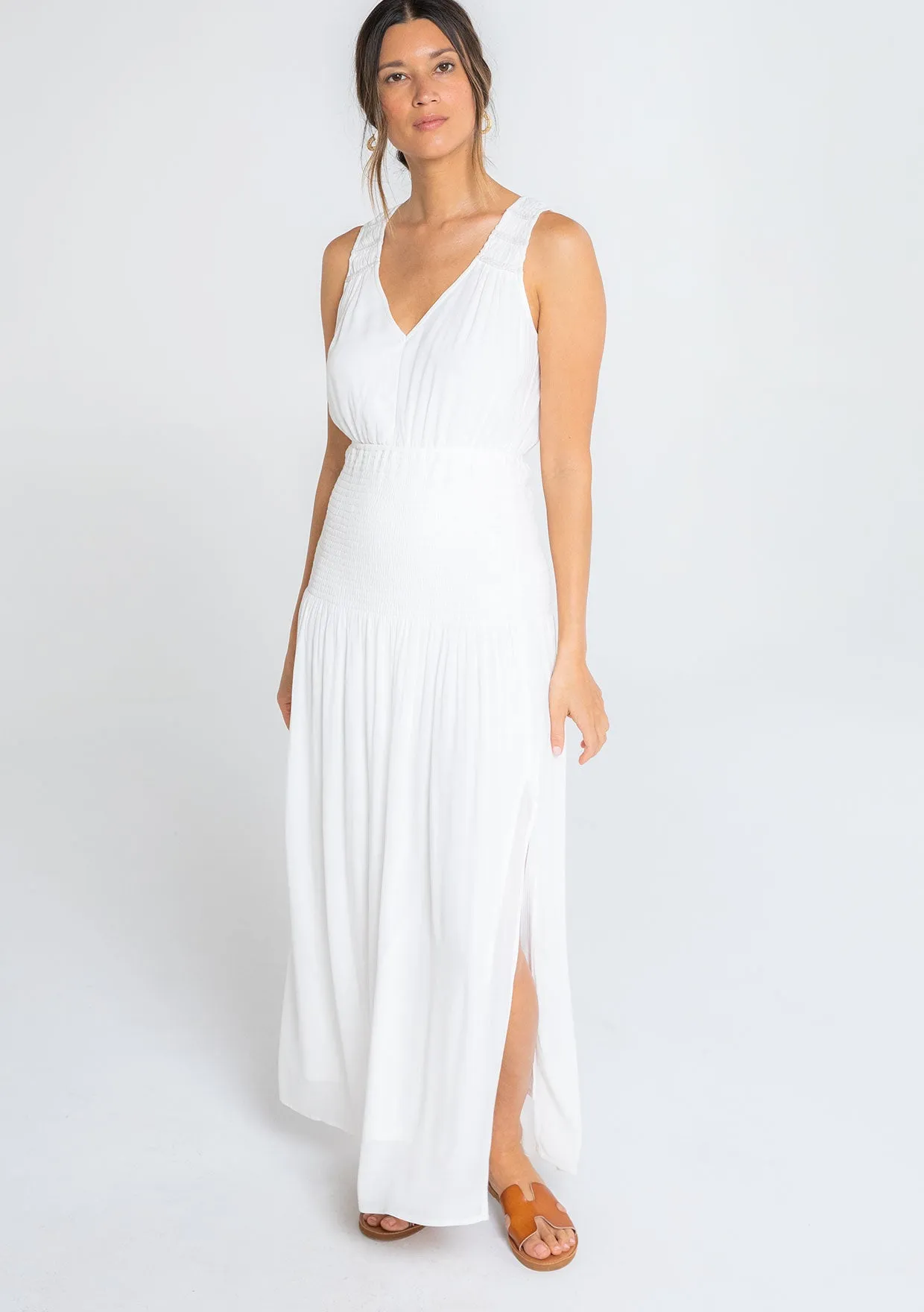 Sleeveless Smocked Maxi Dress