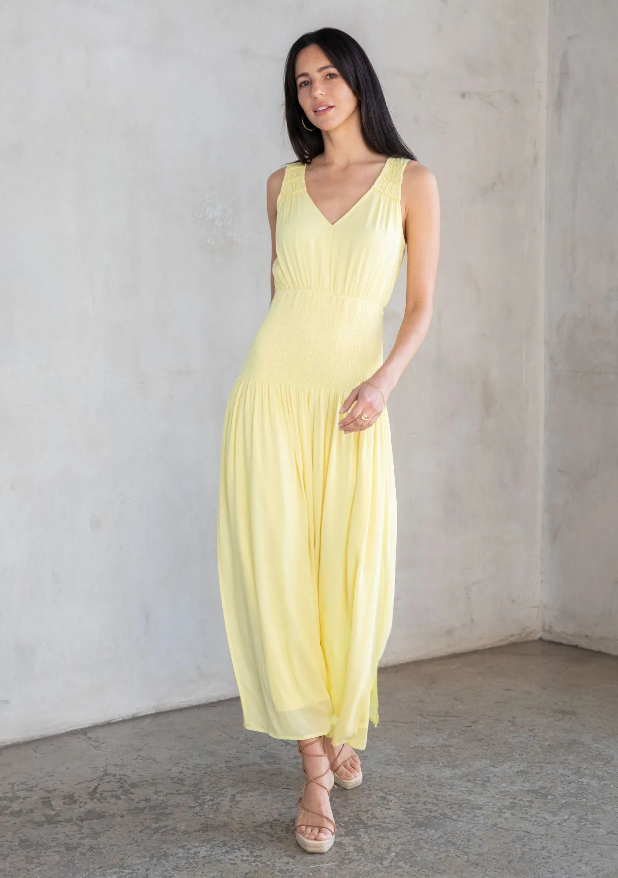 Sleeveless Smocked Maxi Dress