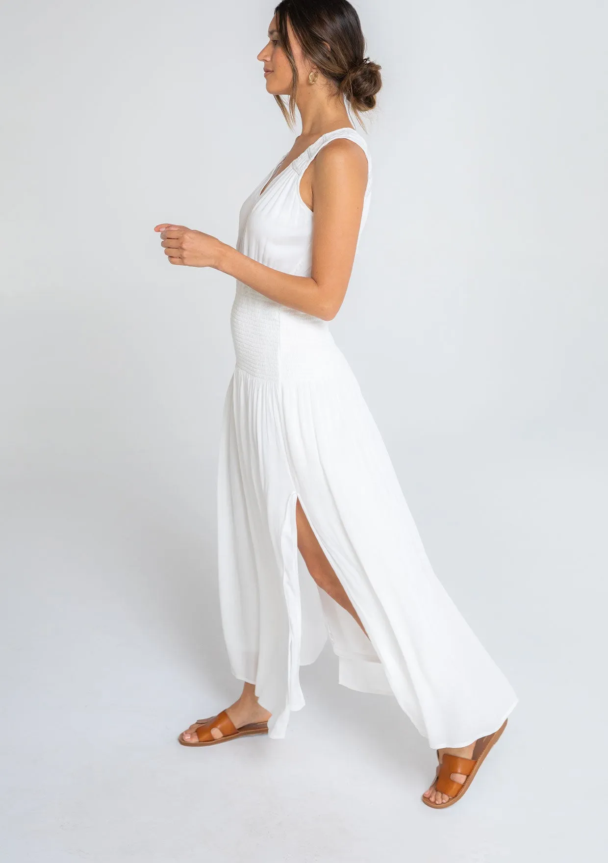 Sleeveless Smocked Maxi Dress