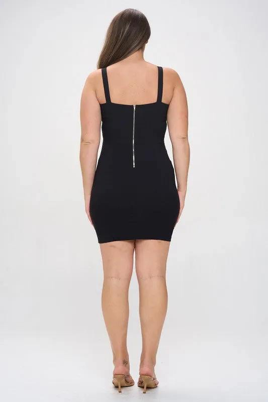Stretch Twill Bodycon Tank Dress