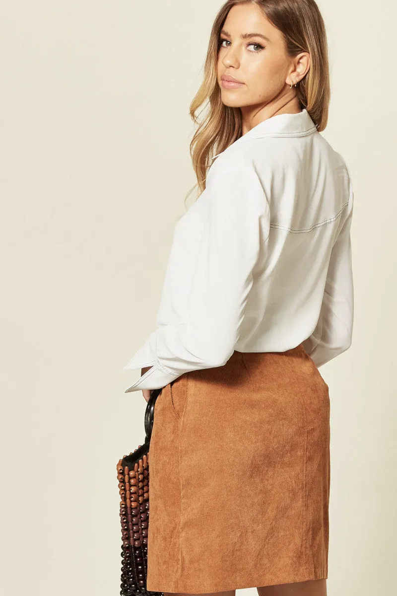 Sugerhill - Maggie Crop Skirt Tan