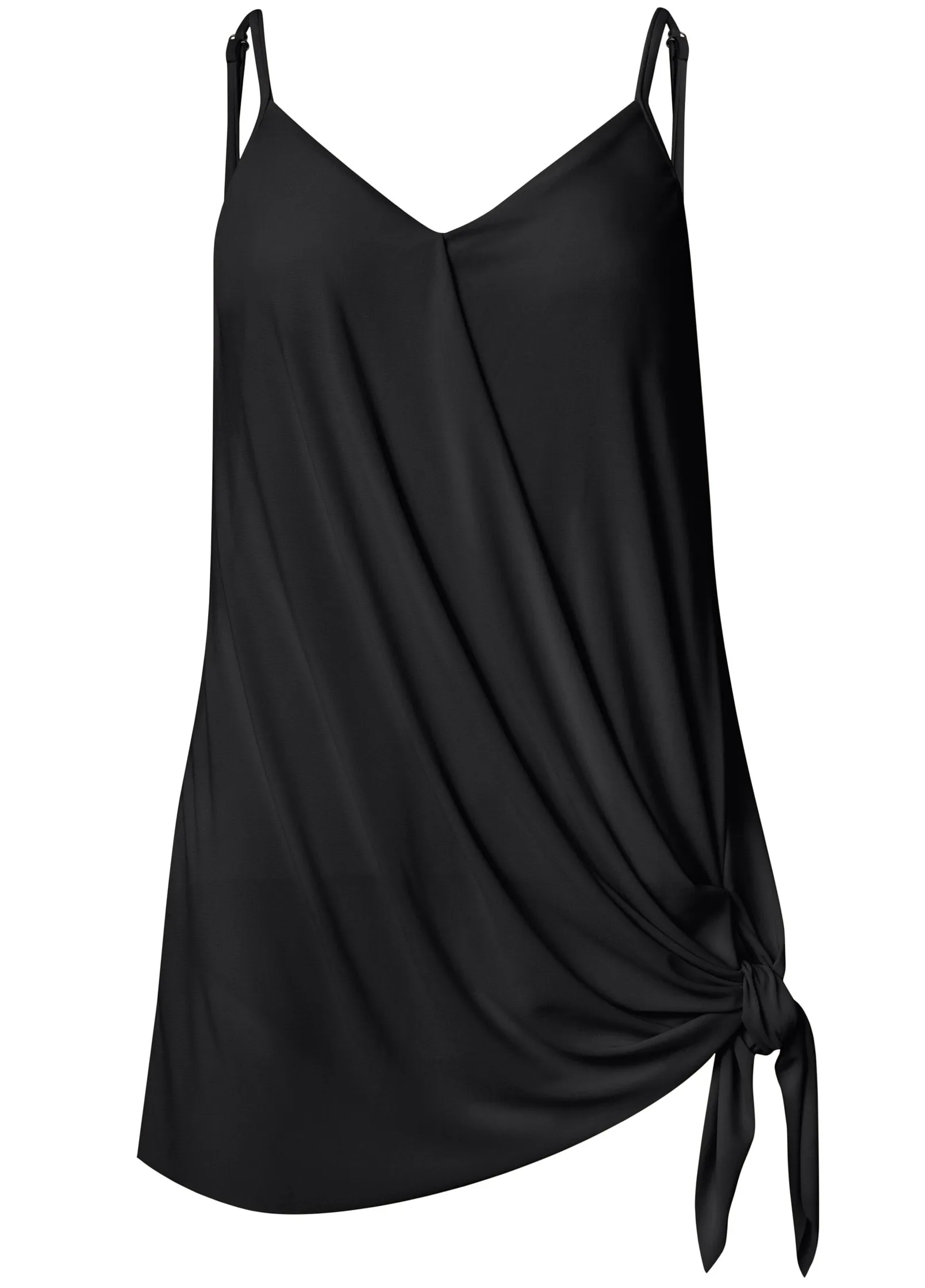 Tie Side Swim Dress - Black Beauty