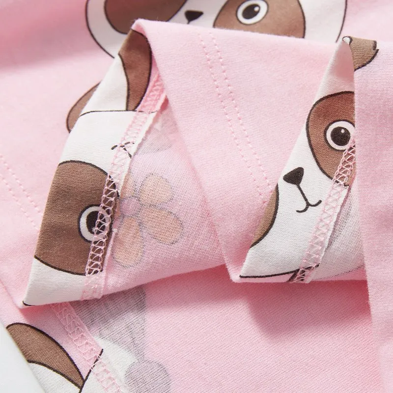 Toddler/Kid Girl's Short Sleeve Cutie Panda Print Design Dress