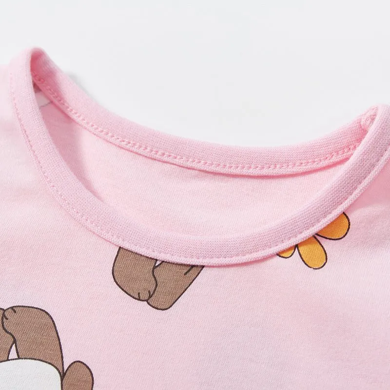 Toddler/Kid Girl's Short Sleeve Cutie Panda Print Design Dress