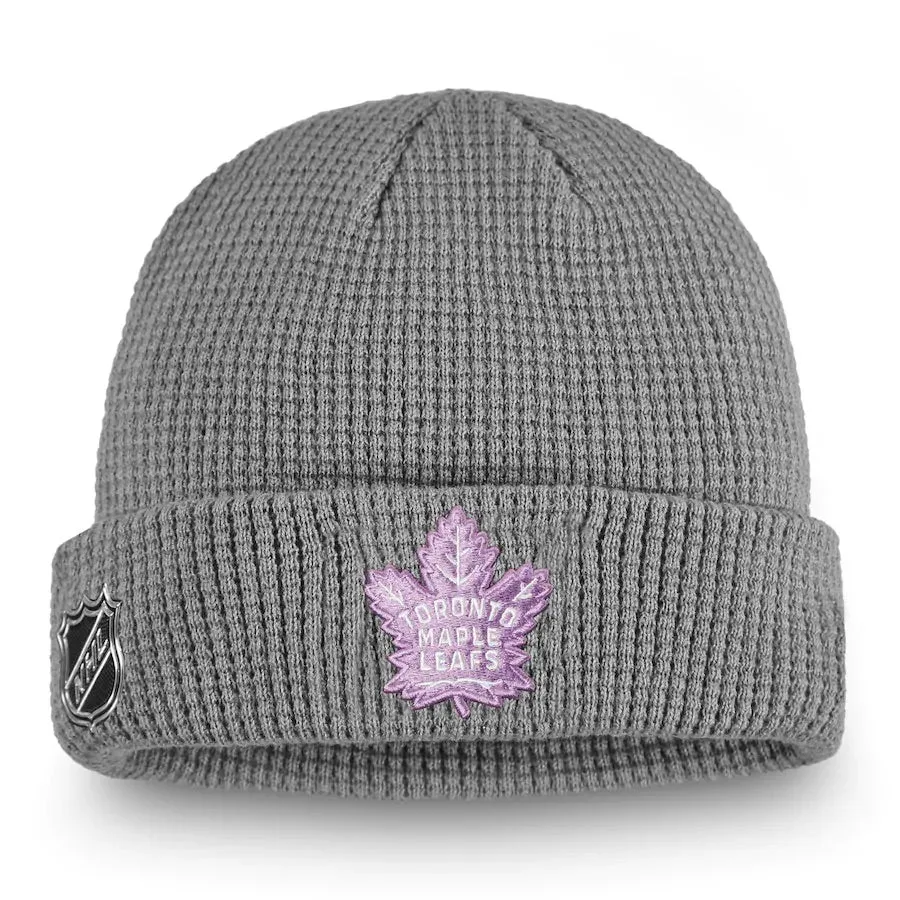 Toronto Maple Leafs Hockey Fanatics Gray Hockey Fights Cancer Cuffed Toque
