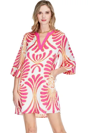 Trimmed Tunic Dress • Pink Palm