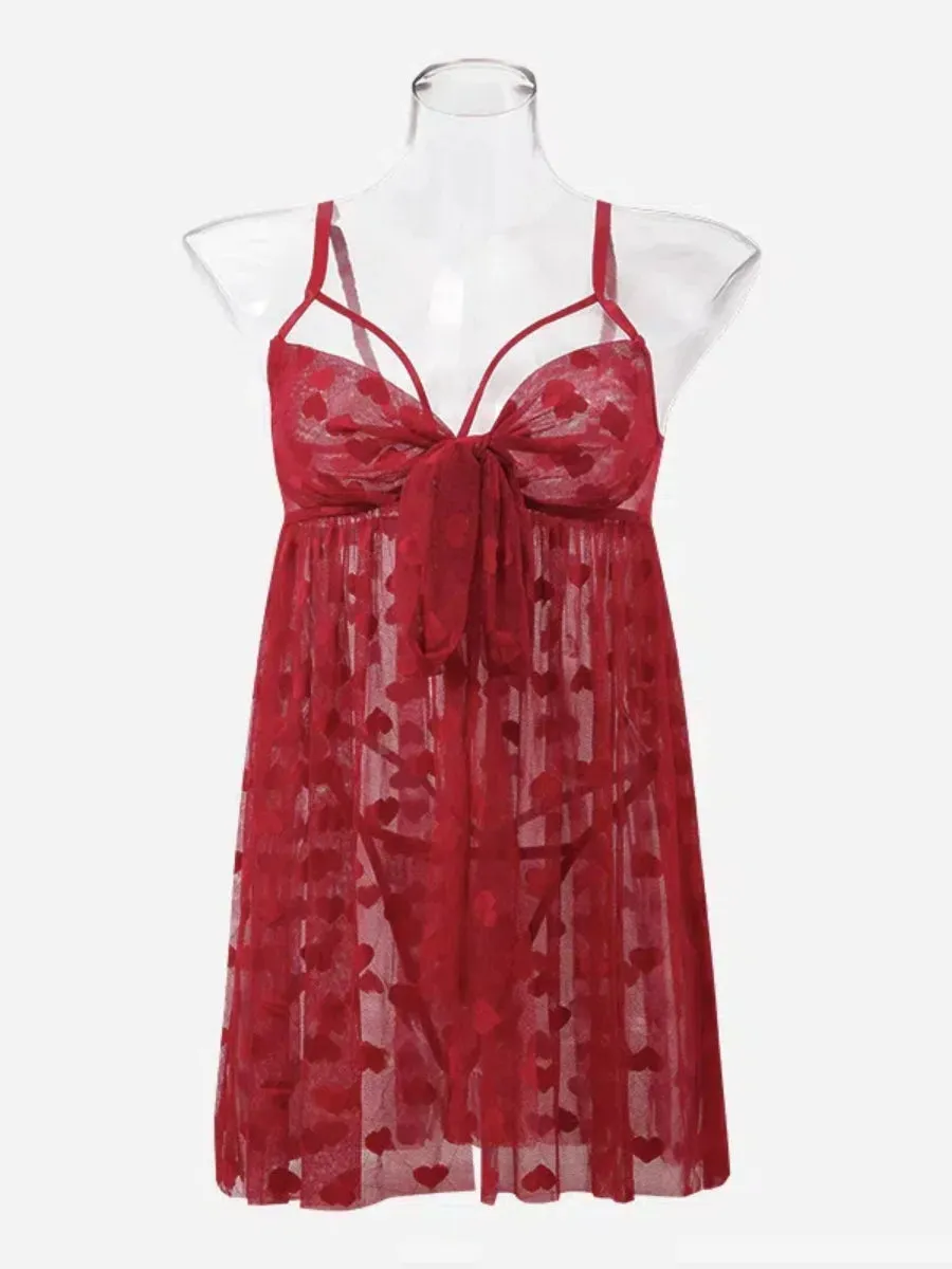 Tulle Bow Flyaway Babydoll Set