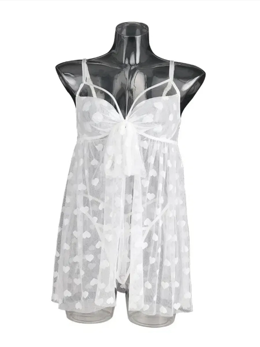 Tulle Bow Flyaway Babydoll Set