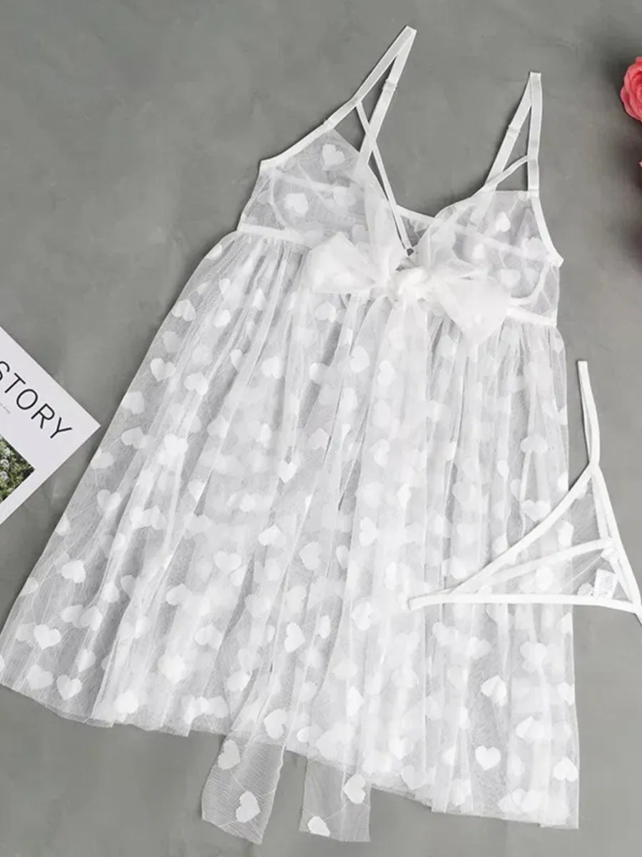 Tulle Bow Flyaway Babydoll Set