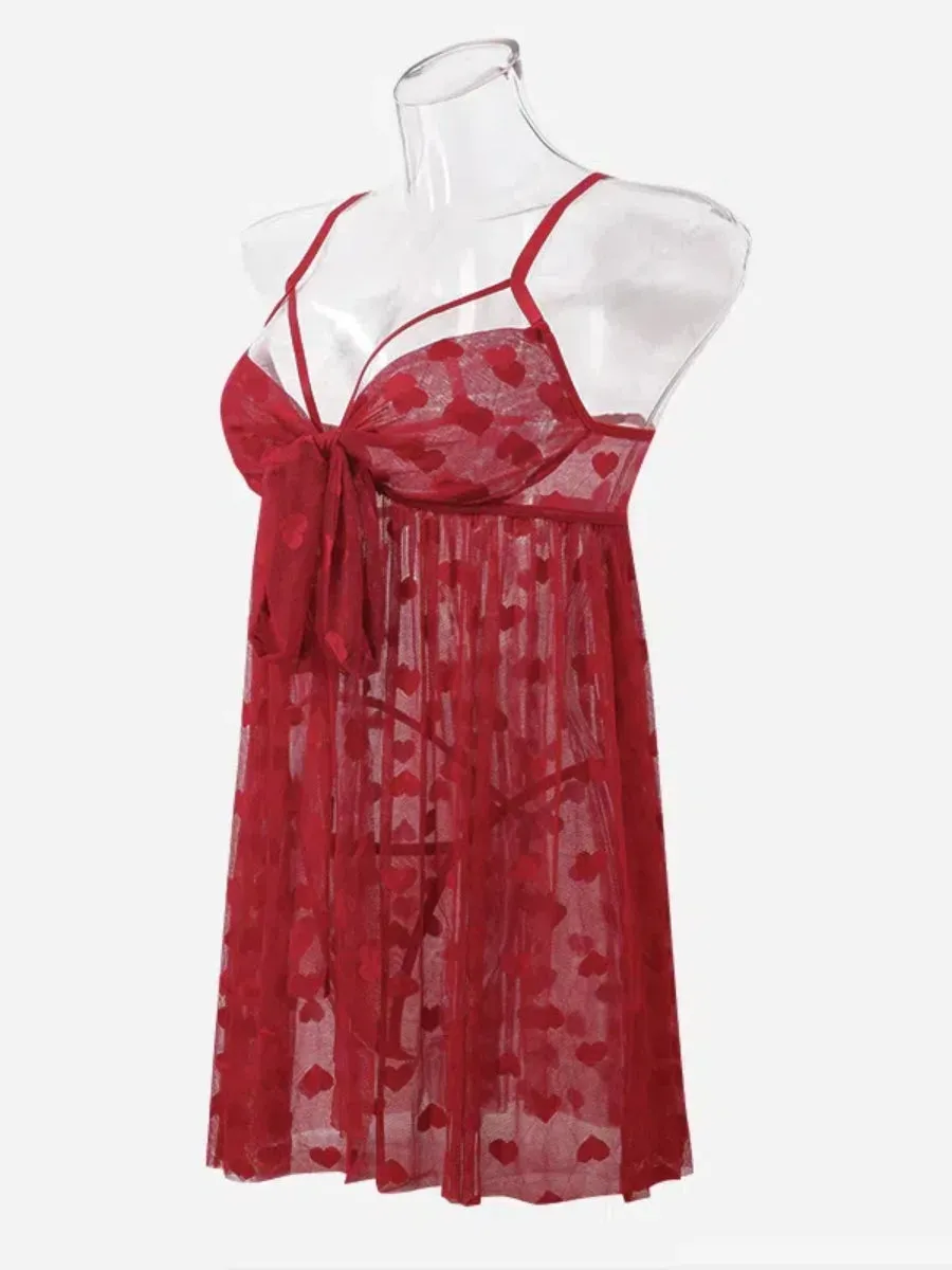 Tulle Bow Flyaway Babydoll Set