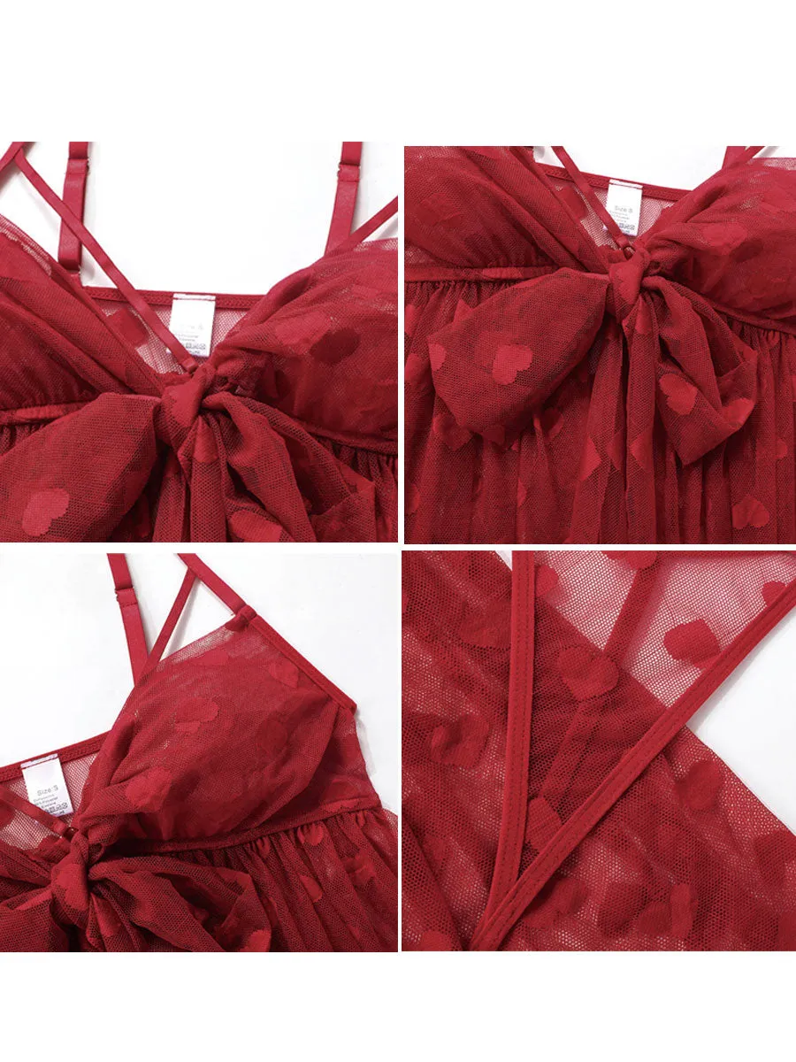 Tulle Bow Flyaway Babydoll Set