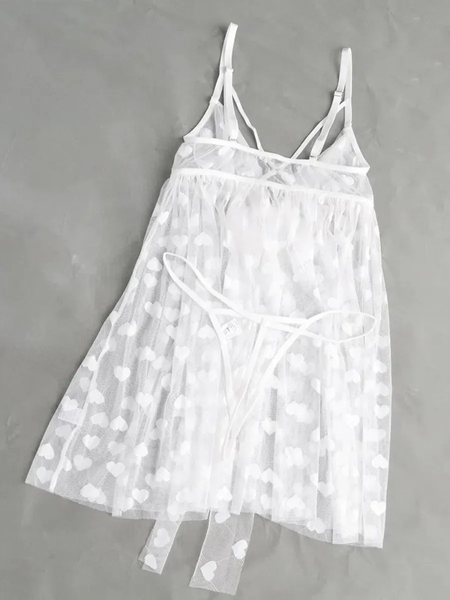Tulle Bow Flyaway Babydoll Set