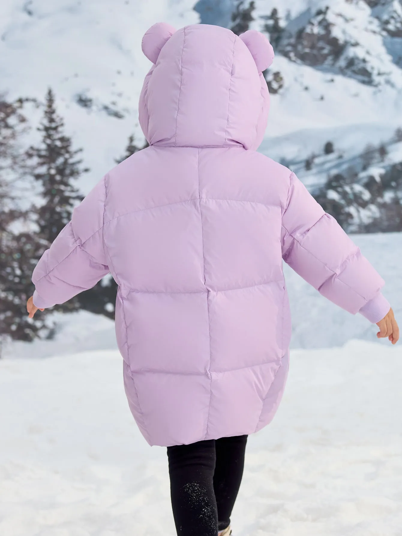 Unisex Toddler Ear Shaped Hood Down Jacket