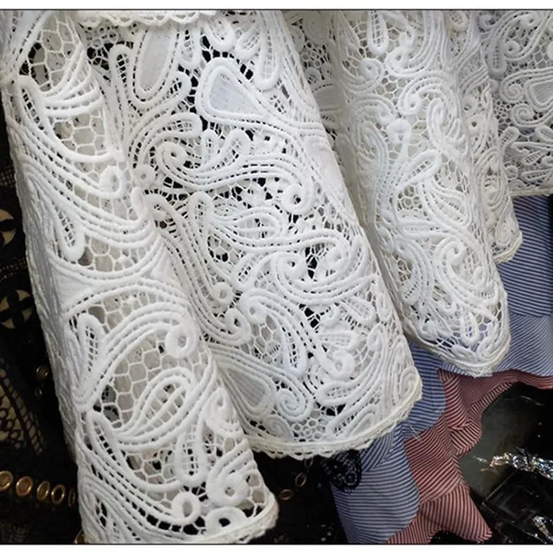 Vintage Designer Runway Flare Sleeve Lace Cascading Ruffle Maxi Dress