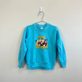 Vintage Future Firefighter Blue Pullover Sweatshirt 6-8 USA