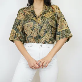 Vintage silk Shirt size L