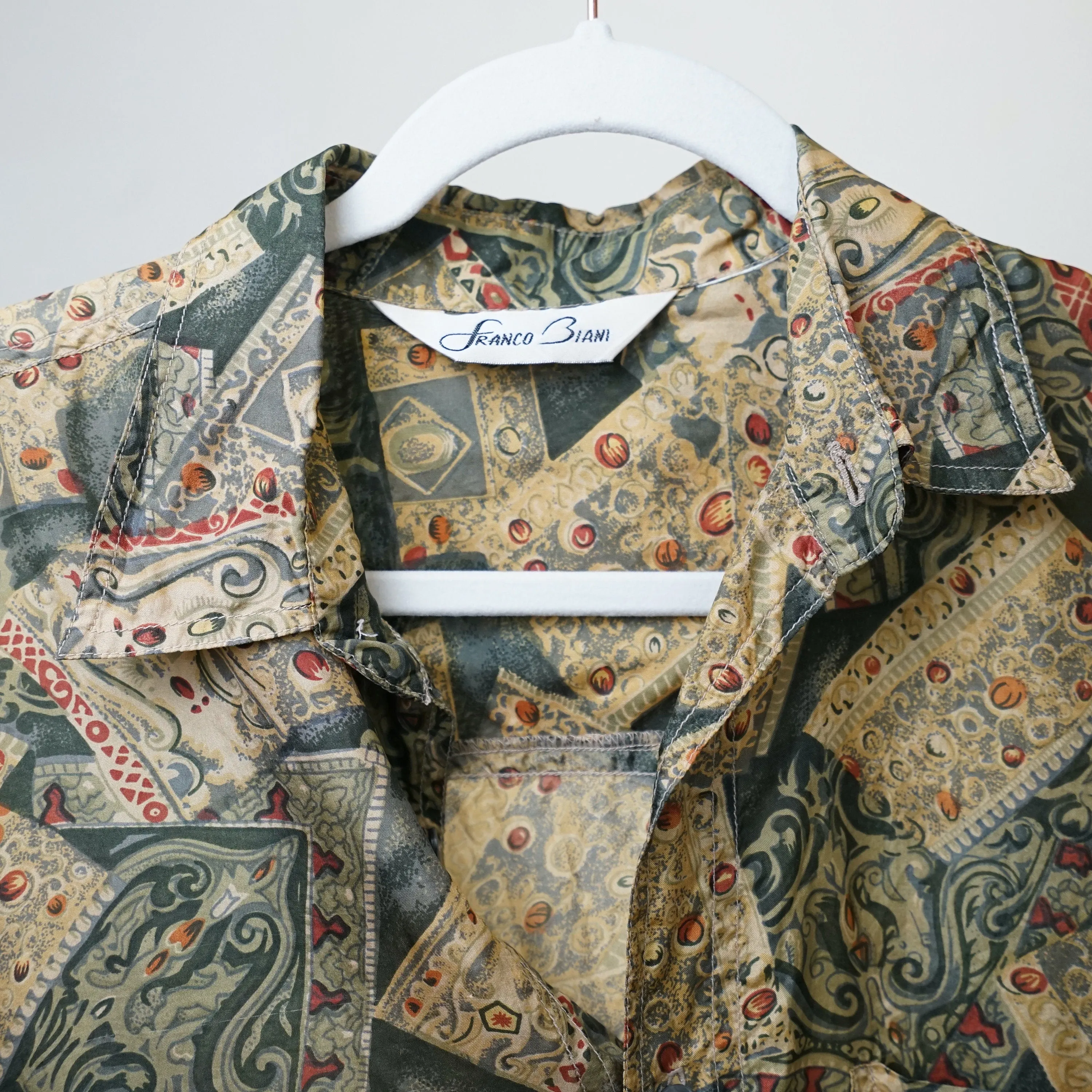 Vintage silk Shirt size L