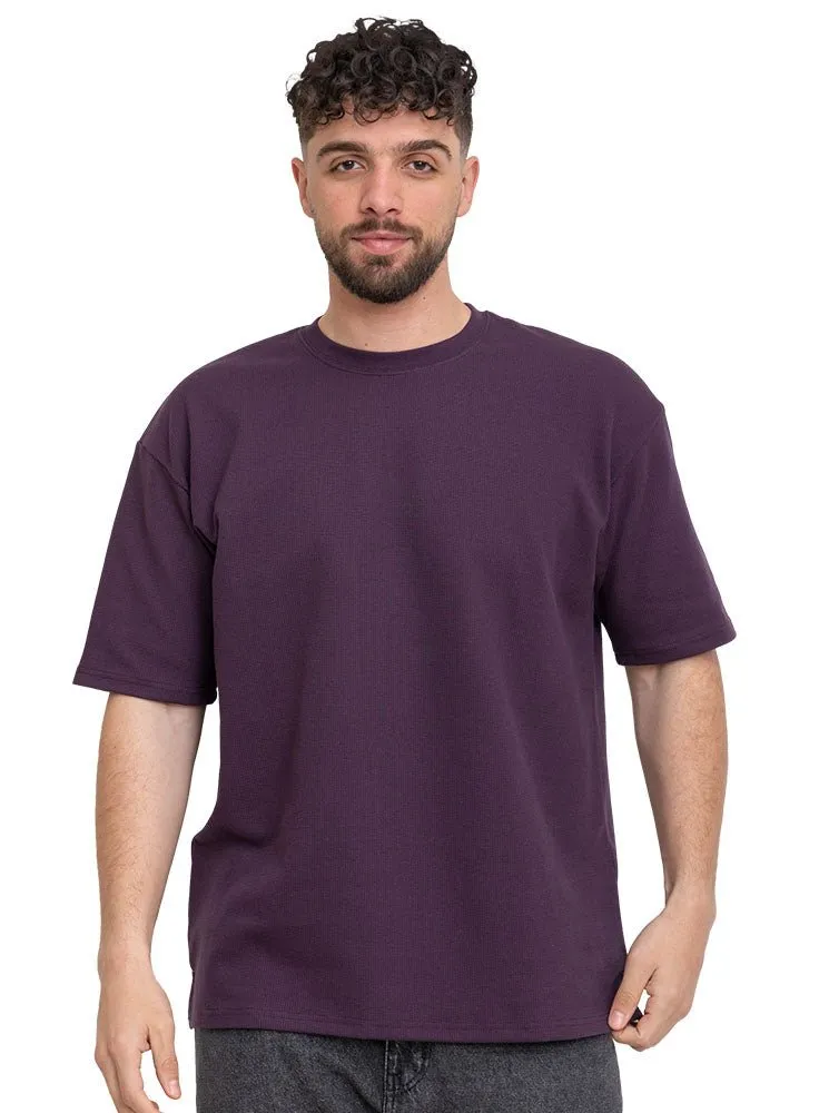 Violet V- Squares O.S Round T-Shirt