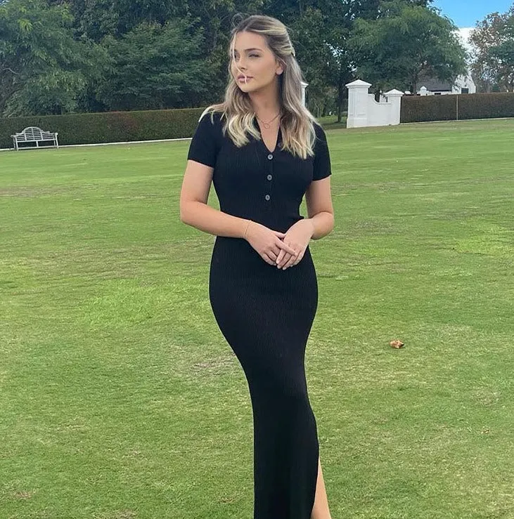 Vvsha Bionda Short Sleeve Maxi Dress