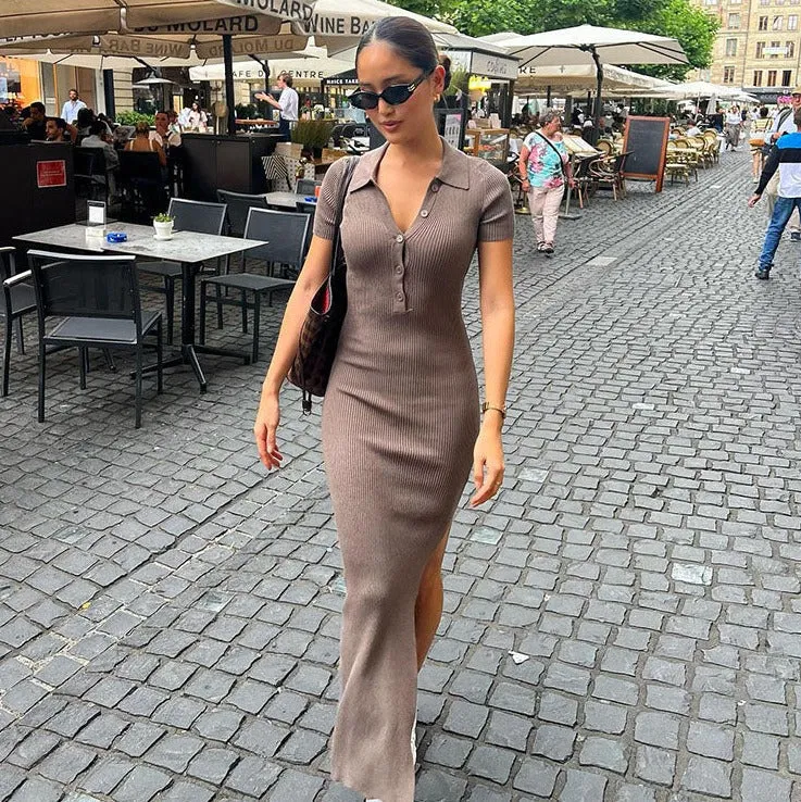 Vvsha Bionda Short Sleeve Maxi Dress