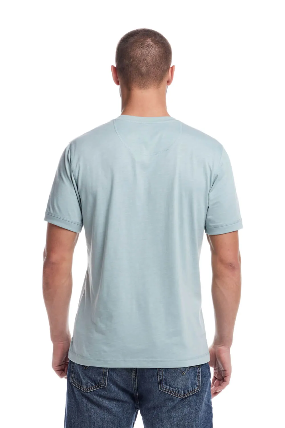 Weatherproof Vintage Jersey Henley Shirt for Men in Sea Spray Heather | S253659GK-SEA MIST HEATHER