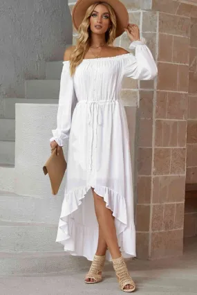 Whispering Winds White Long Sleeve Dress