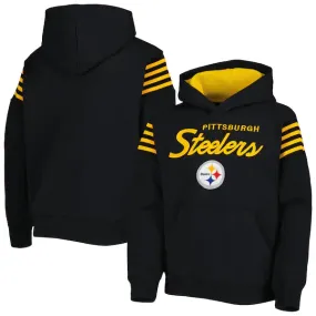 Youth Pittsburgh Steelers Black The Champ Is Here Pullover Hoodie