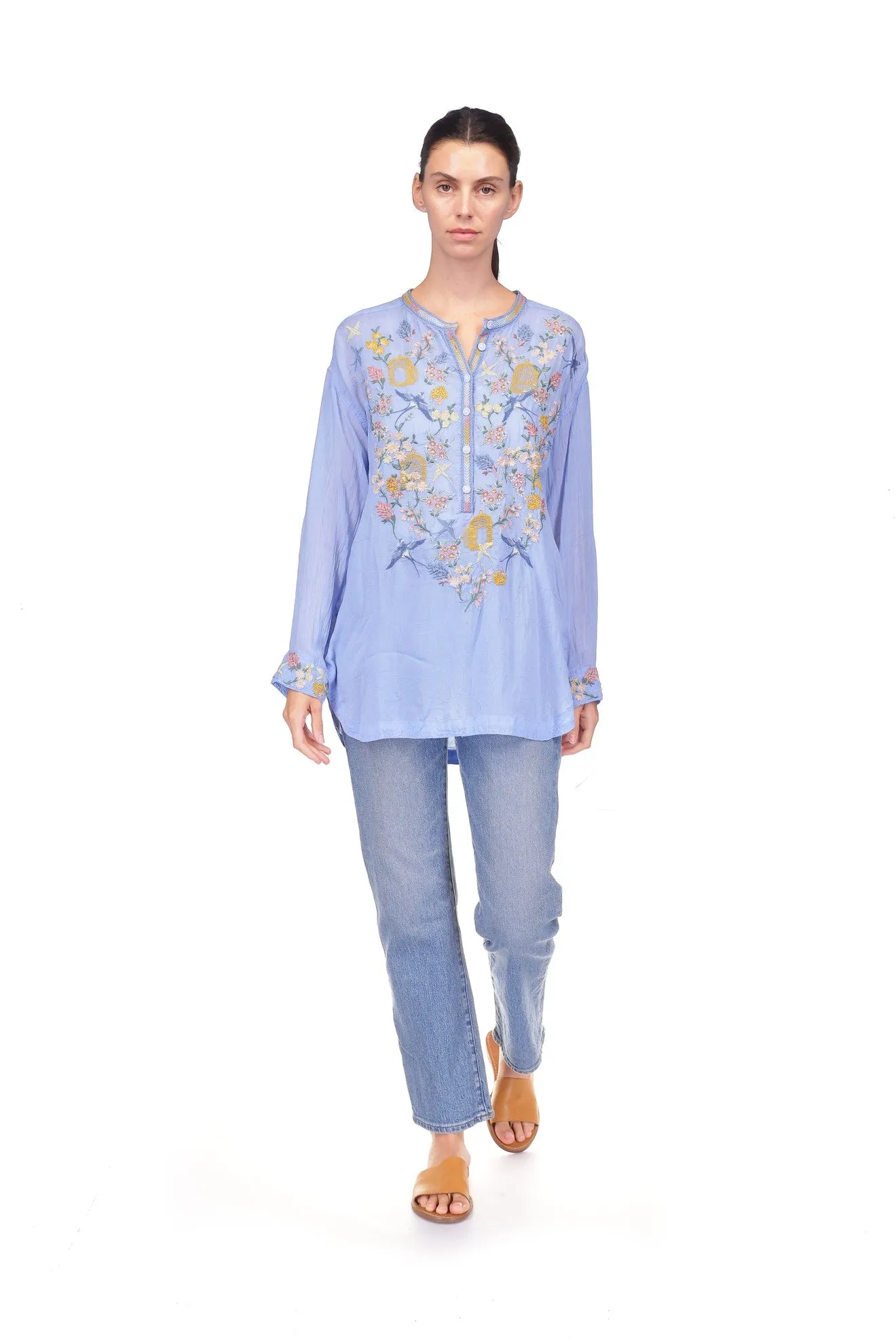 Zinnia Tunic by Johnny Was in Della Robbia Blue